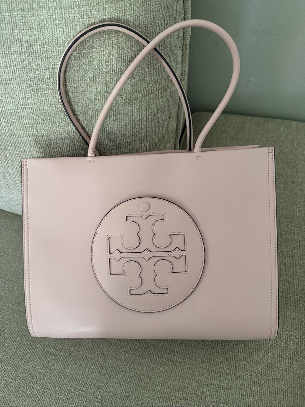 Tory Burch Blush Leather Logo Tote